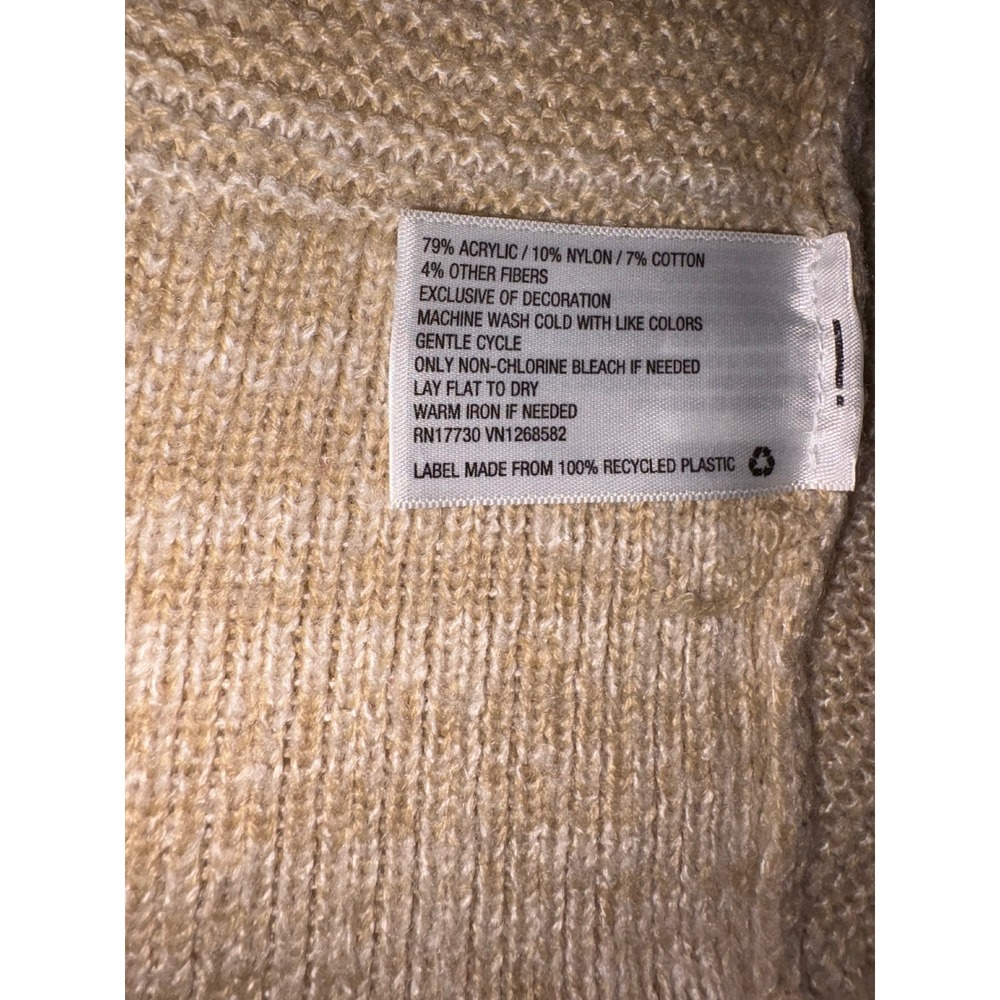 Knox Rose Women's Beige Southwestern Tribal Fringe Cardigan Sweater - Picture 8 of 9